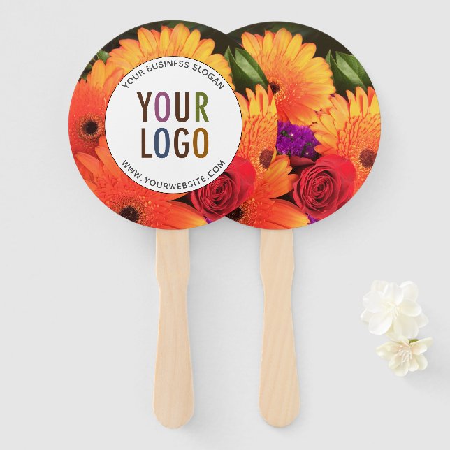 Round Custom Hand Held Fan with Your Logo & Photo (Front and Back)