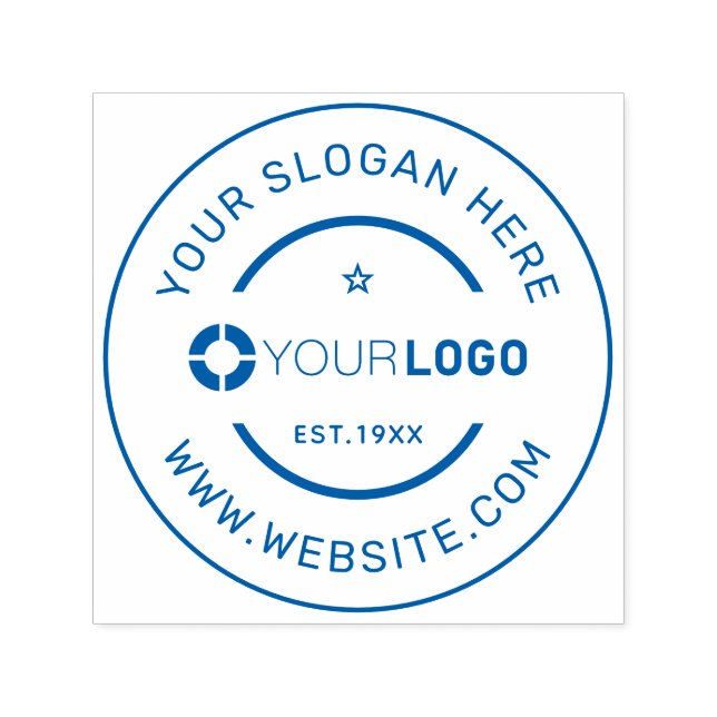Round custom logo branded promotional self-inking stamp (Design)