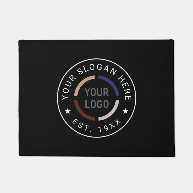 Round Custom Logo Business Branded  Doormat (Front)