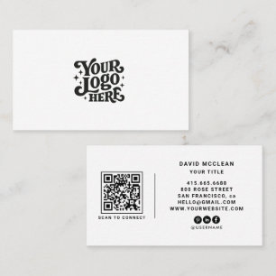 Round Custom Logo QR Code Social Media Business Card