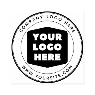 Round Custom Your Company Logo Rubber Stamp