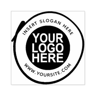 Round Custom Your Company Logo Rubber Stamp
