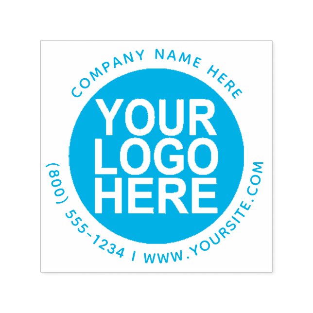 Round Custom Your Company Logo with Custom Text Self-inking Stamp (Design)