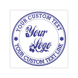 Round Custom Your Text With Logo Self-inking Stamp