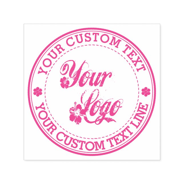 Round Custom Your Text With Logo Self-inking Stamp (Design)