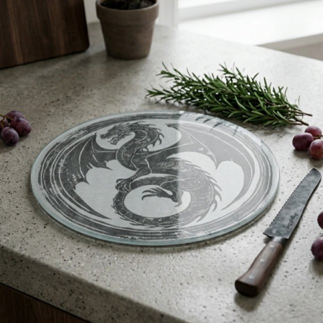 Round Cutting Board Dragon Fantasy Mediaeval Art (Creator Uploaded)