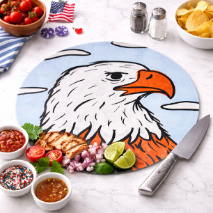 Round Cutting Board Majestic Bald Eagle USA