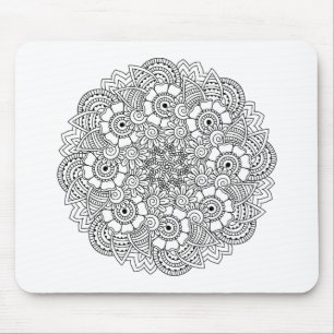Round Design Doodle Mouse Pad