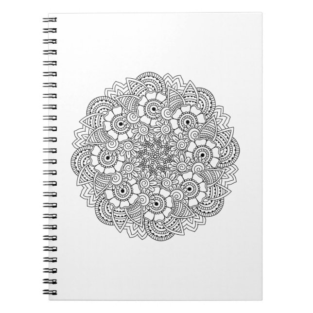 Round Design Doodle Spiral Notebook (Front)