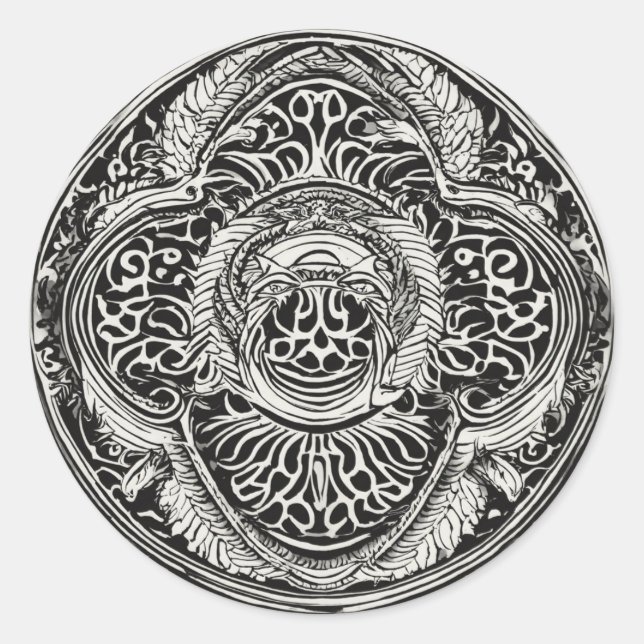 Round design plate  classic round sticker (Front)