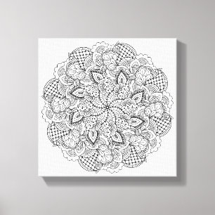 Round Doodle 6 Canvas Print