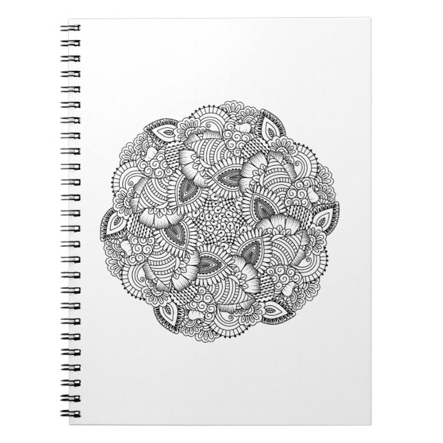 Round Doodle Design Spiral Notebook (Front)