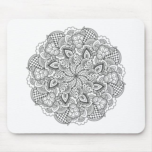 Round Doodle Mouse Pad (Front)
