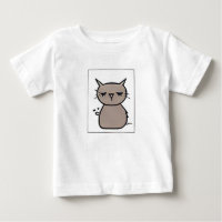  "Round-Eared Brown-Grey Cat Cartoon Emoticon Burp
