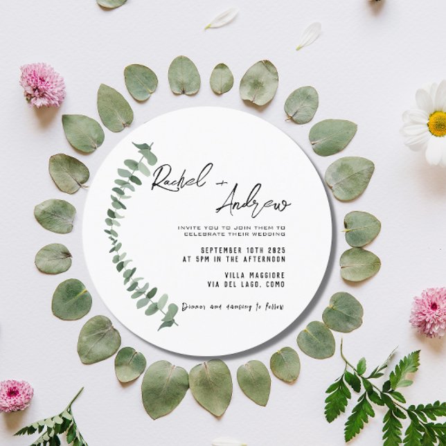Round Elegant & Romantic Wedding invitation card (Creator Uploaded)
