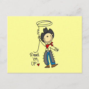 Round Em Up Cowboy Tshirts and Gifts Postcard