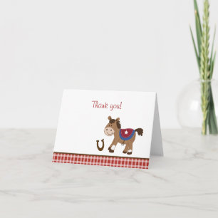 Round 'Em Up Horse Western Folded Thank you notes