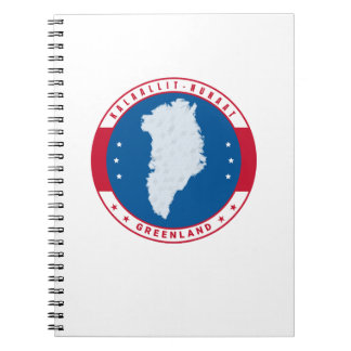Round Emblem Red Greenland Map Kalaallit Nunaat Notebook