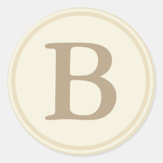 Round Envelope Seals with Monogram - Cream & Ecru