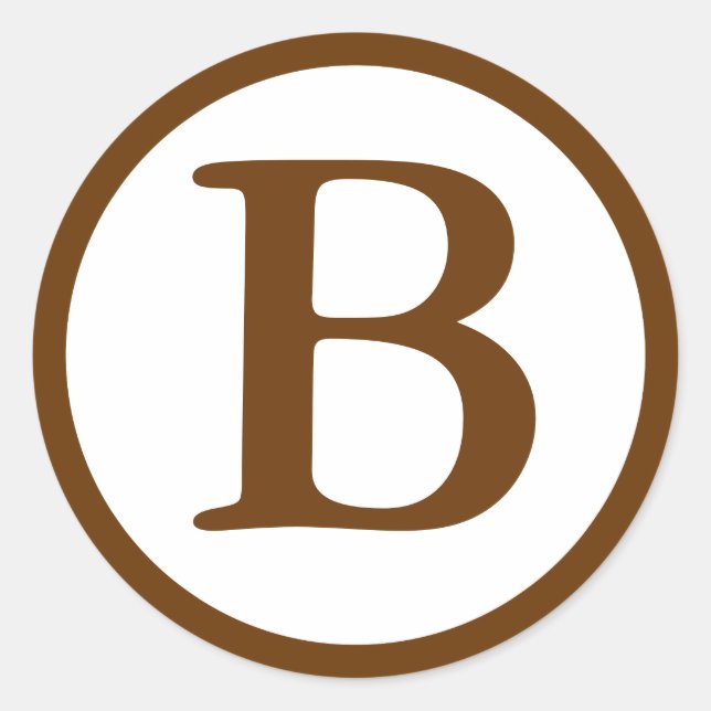 Round Envelope Seals with Monogram - Medium Brown (Front)