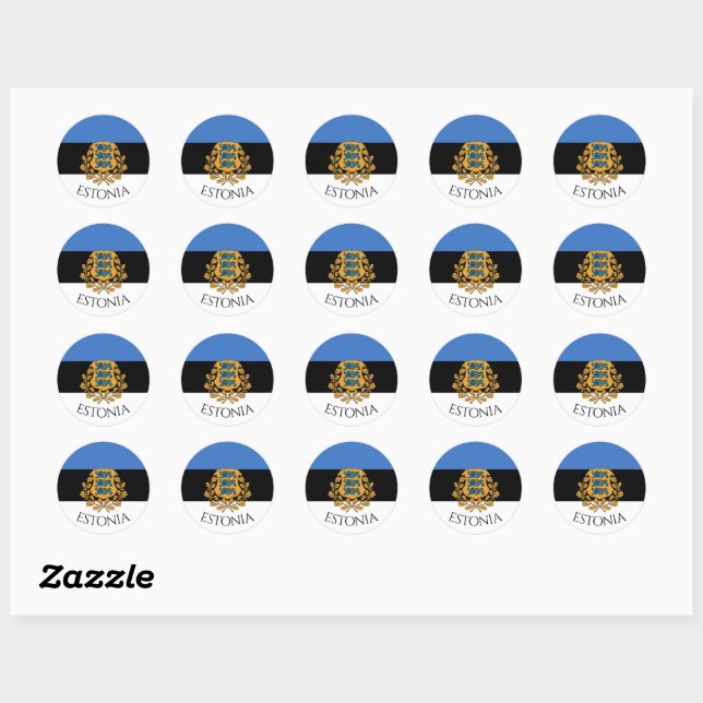 Round Estonia Stickers! Classic Round Sticker (Sheet)