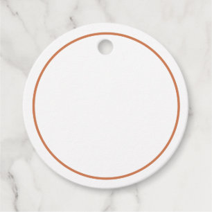 Round Favour Gift Tag - Copper Border