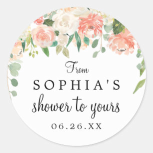 Round Favour Sticker - Pretty Peach