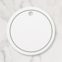 Round Favour Tags - Green Border