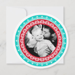 Round Festive Holiday Photo Cards