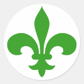 Round Fleur de Lis Stickers GREEN