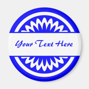 Round Flower - Blue Magnet