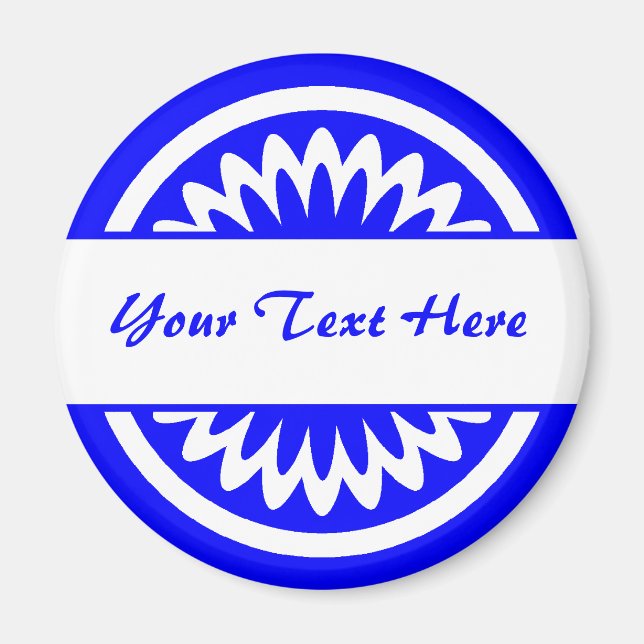 Round Flower - Blue Magnet (Front)