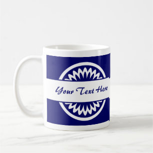 Round Flower - Dark Blue Coffee Mug
