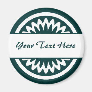 Round Flower - Dark Green Magnet