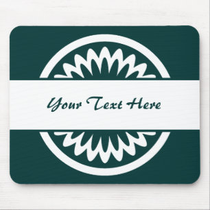 Round Flower - Dark Green Mouse Pad