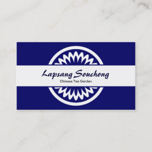 Round Flower - Deep Navy Blue Business Card