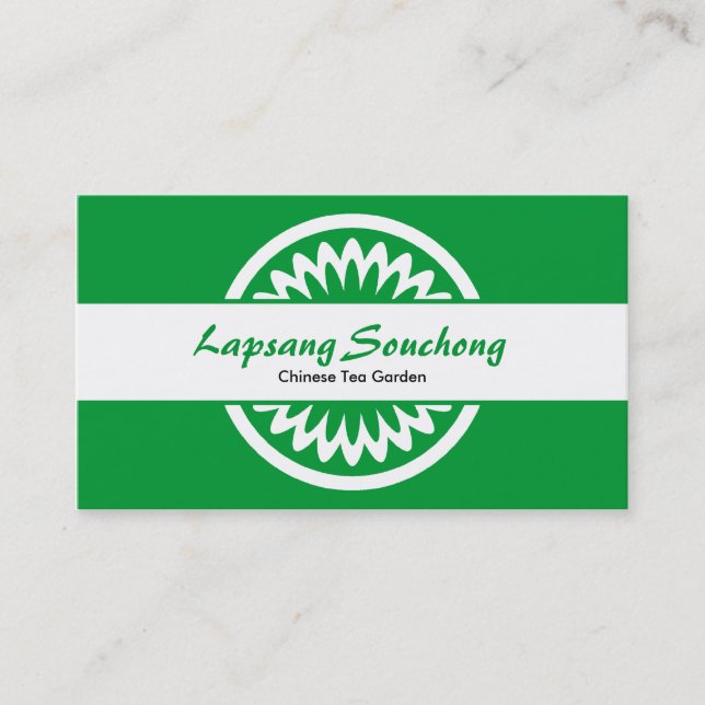 Round Flower - Grass Green Business Card (Front)