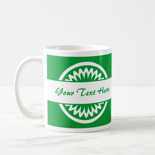 Round Flower - Grass Green Coffee Mug (Left)