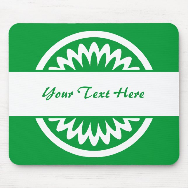 Round Flower - Grass Green Mouse Pad (Front)