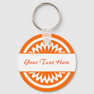 Round Flower - Orange Key Ring