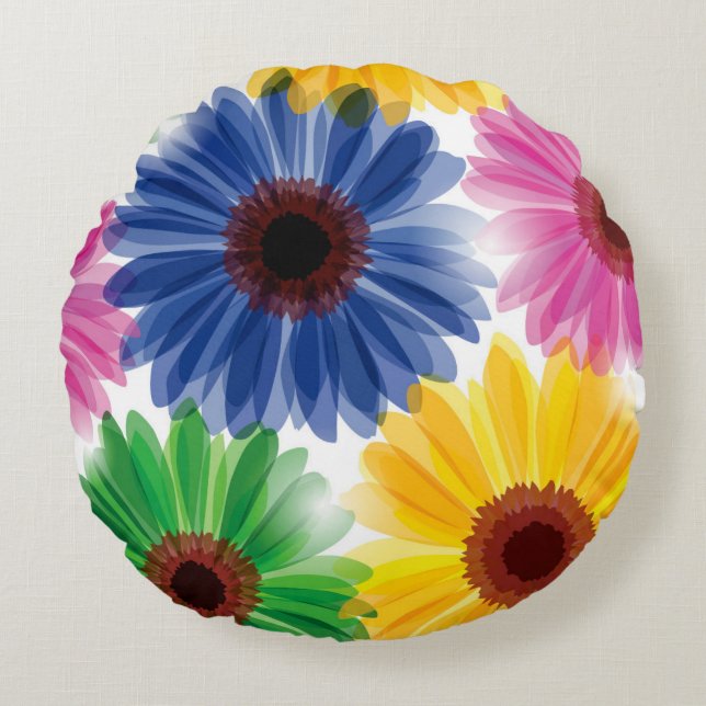 Round Flower Pillow (Front)