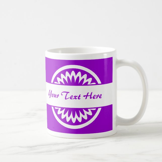 Round Flower - Purple Coffee Mug (Right)