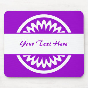 Round Flower - Purple Mouse Pad