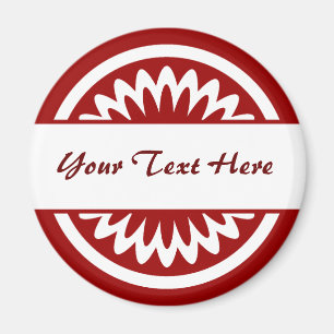 Round Flower - Ruby Red Magnet