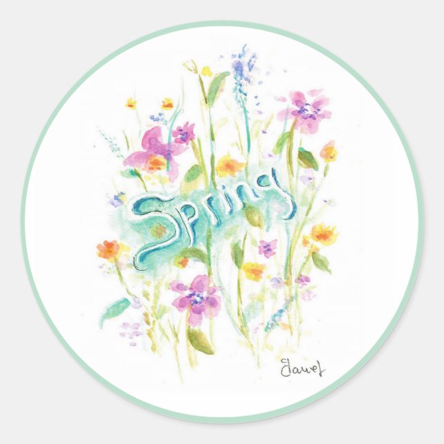 Round Flower Sticker Seal (Front)