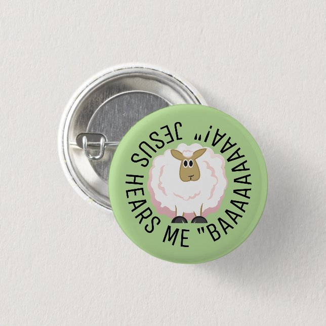 Round Fluffy Sheep Cartoon 3 Cm Round Badge (Front & Back)