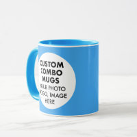 Round Frame 2 x Photo Logo Light Blue Custom Combo