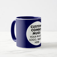 Round Frame Photo Logo Navy Blue Custom Combo
