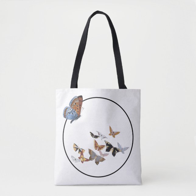 Round frame with butterflies  tote bag (Front)