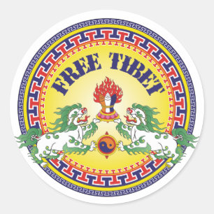 Round Free Tibet Classic Round Sticker